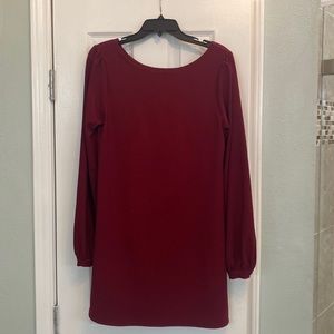 Lulu’s maroon long sleeve size small dress with button sleeves